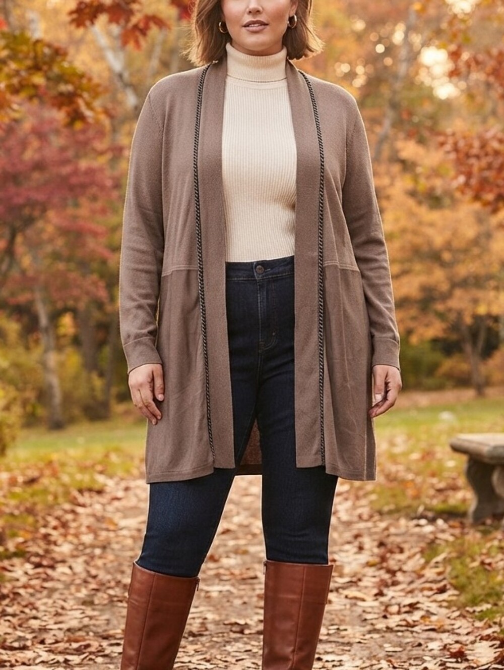 NWT Laura Plus Lightweight Open Front Cardigan Longline 0X